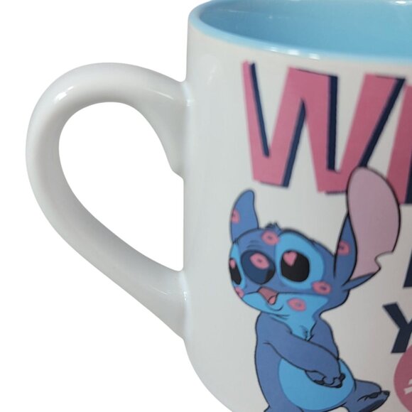 Disney Stitch Mug 14oz XOXO Wild For You Heart Valentine's Lilo & Stitch NWOT - Picture 3 of 10